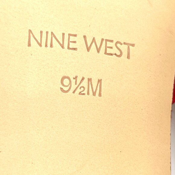 Nine West Womens Size 9.5 Red Suede Leather Pumps Heels Shoes - Picture 13 of 14